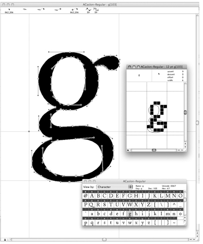 typische vensters in fontsoftware
